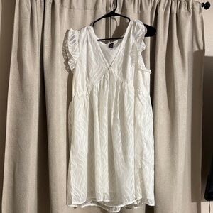 SHEIN White Ruffle Sleeve Dress